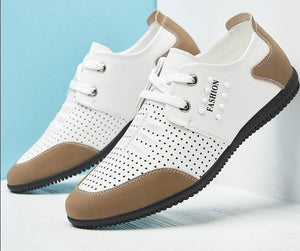Zapatos informales de cuero para hombre, mocasines con aumento de altura, color blanco, para adultos, 5CM, para verano