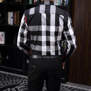 2020 us business brand thin checked shirt, fashion designer brand long sleeve cotton casual shirt stripe cooperative shirt size m-3xl #Y24