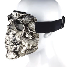 Cargar imagen en el visor de la galería, Mascarilla facial desmontable con gafas para motocicleta Calavera