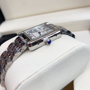 Reloj lujo clásico cuarzo cuadrado acero inoxidable puro