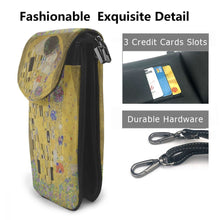Cargar imagen en el visor de la galería, Klimt phone bag de cuero sintetico de microfibra. Mascarilla a juego.