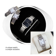 Cargar imagen en el visor de la galería, Reloj lujo clásico cuarzo cuadrado acero inoxidable puro