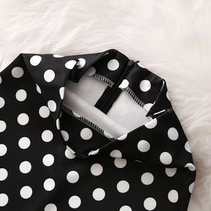 KISS DOT: Falda tubo lunares blanco y negro. 5XL