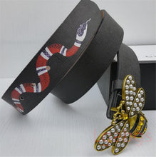 Cargar imagen en el visor de la galería, Cinturon piel Queen Bee, elegante, estrecho.