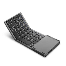 Cargar imagen en el visor de la galería, A18 Portable Twice Folding Bluetooth Keyboard BT Wireless Foldable Touchpad Keypad for IOS/Android/Windows Ipad Tablet