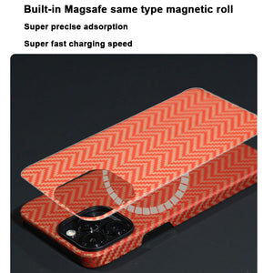 Carcasa iPhone 13 cargador inalámbrico magnético fibra carbono