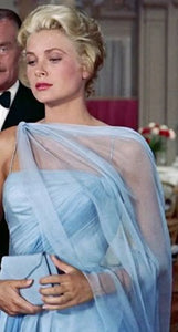 Grace Kelly-Vestidos de Noche azul cielo de la alta sociedad, un hombro, cola de Hada