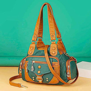 Bolso Retro de cuero suave para mujer gran capacidad