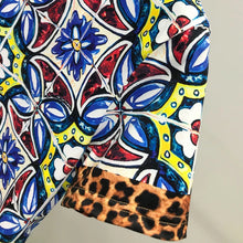 Cargar imagen en el visor de la galería, Camisetas masculinas en mosaico azul mediterraneo algodon puro. 4XL