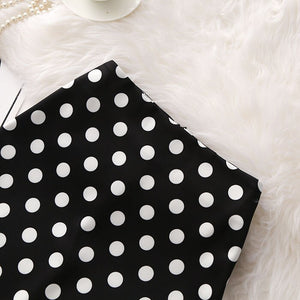 KISS DOT: Falda tubo lunares blanco y negro. 5XL