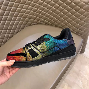 Multicolor glitter LV sneakers for men. 38-45