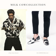 Cargar imagen en el visor de la galería, Milk cow collection: mocasines de pelo de caballo para hombre