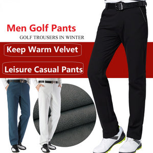 Autumn Winter Waterproof Men Golf Trousers Thick Keep Warm Windproof Long Pant Male Plus Velvet Golf Ball Pants Tennis Clothing