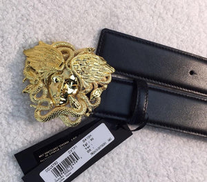 Cinturon lujo cuero autentico con la cabeza de medusa. Versace