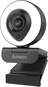 Webcam profesional HD 1080P microfono dual y anillo luminoso USB
