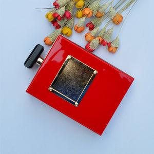 Mini bolso acrílico bandolera botella de Perfume. 16x13x6cm