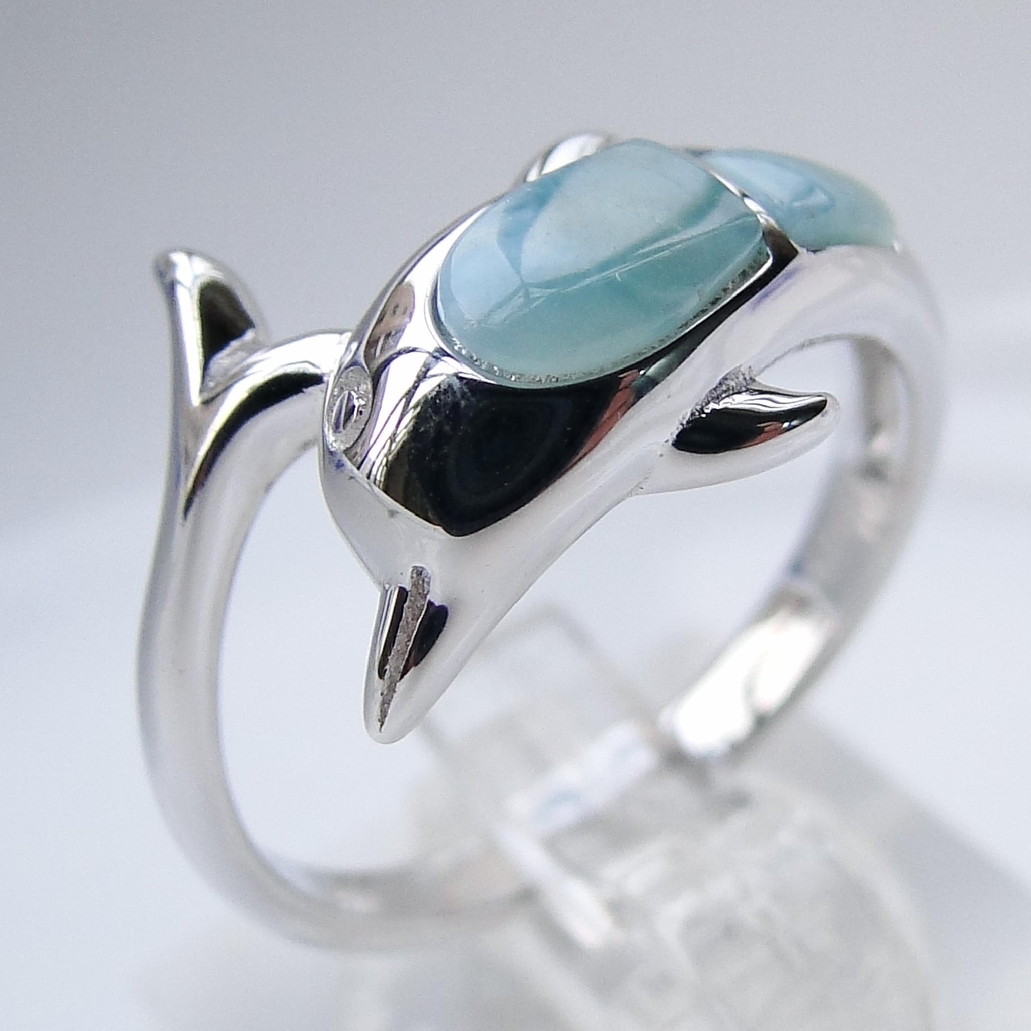 Piscis Delfin. Anillos animales zodiacales. Plata 925. Piedra de