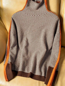 Suéter de cuello alto para mujer, Jersey cálido, Top elegante. 3XL