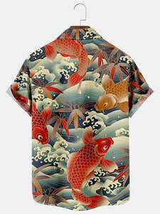 Looky Koi shirt, camisa de carpas Koi. 5XL