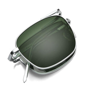 Gafas de sol polarizadas cuadradas de titanio puro plegables. UV400