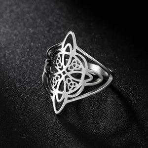 Arven el anillo elfico de acero inoxidable Cruz celta anudada