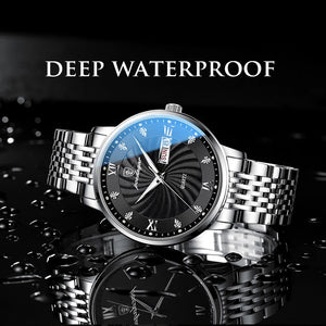 Reloj cuarzo cronógrafo luminoso 42mm acero inoxidable, resistente al agua 50m