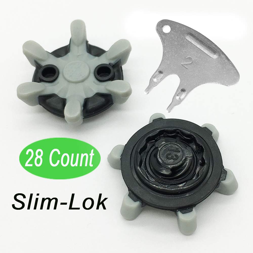 LONGKUN Slim-Lok Replacement Golf Spikes Golf Shoes Tooth Height 3.5MM Golf Shoes Cleats Esay Install （Black Gray）