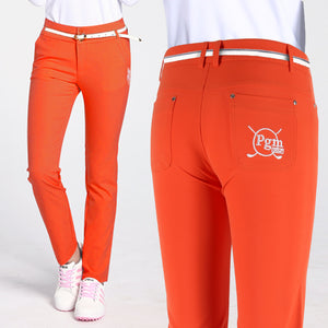 Golf mujer: Pantalones largos coreanos con cinturón secado rápido, ajustada, fina. XL