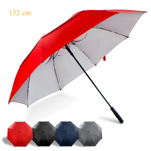 Golf umbrella long handle uv sun protection storm wind resistant windproof umbrella big man red black color large umbrella