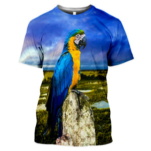 Parrot print camiseta de hombre animal print loros hawaianos