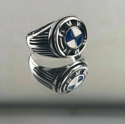 Anillo de plata de ley para hombre, joyería hecha a mano coche BMW