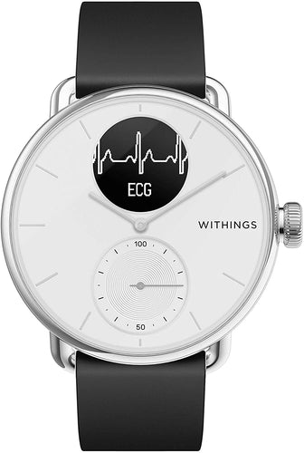Withings ScanWatch - Reloj inteligente híbrido con ECG, tensiómetro y oxímetro, 42 mm, color Negro