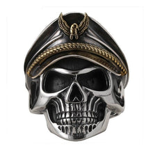 Cargar imagen en el visor de la galería, Anillo calavera hombre, plata esterlina 925 ajustable, gótico. Skull ring. 14g
