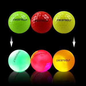 12 piezas LED bolas de Golf que brillan en la oscuridad luz pelotas de golf de práctica