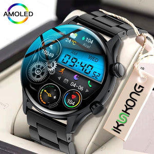 Reloj inteligente, IP68 llamadas, Bluetooth, AMOLED HD, 3 tipos pulsera.