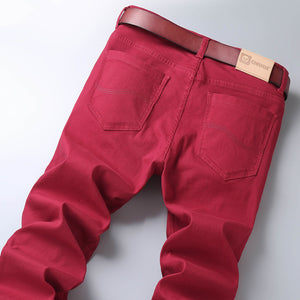 Pantalones vaqueros elásticos rectos men in red. 28-40
