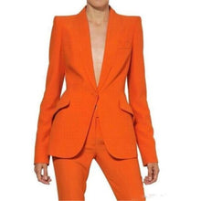 Cargar imagen en el visor de la galería, Trajes de pantalón naranja a medida para mujer 4XL