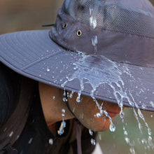 Cargar imagen en el visor de la galería, Mens Bucket Hat Waterproof Mesh Breathable Sunshade Cap Oversized Brim With String For Outdoor Fishing Hat Climbing
