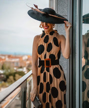 Cargar imagen en el visor de la galería, Vestido elegante maxi dot plisado cuello Halter