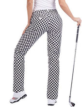 Cargar imagen en el visor de la galería, Pantalones golf mujer, elásticos, transpirables, polka dot y damero.