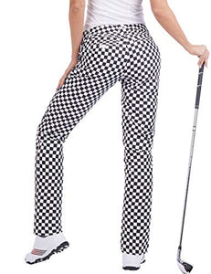 Pantalones golf mujer, elásticos, transpirables, polka dot y damero.