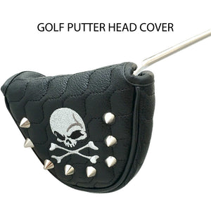 Funda de Golf PU put, cierre magnético bordado de Calavera modelo skull, 1 Uds.