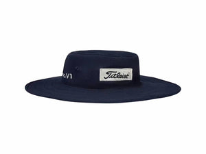 Sombrero de golf ala ancha blanco y azul oscuro talla unica con cordon