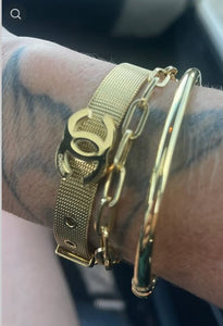 Luxury Brand Designers Letters Bracelets 18K Gold Plated Stainless Steel