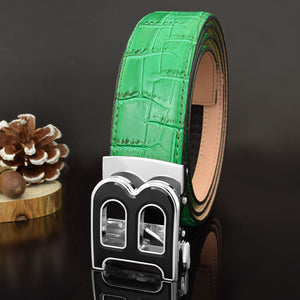 Cinturones diseño alta calidad correa cuero genuino letra B diseño. 35mm