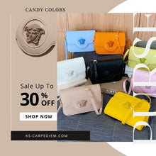Cargar imagen en el visor de la galería, Bolso cuadrado PU, bandolera de hombro candy color.