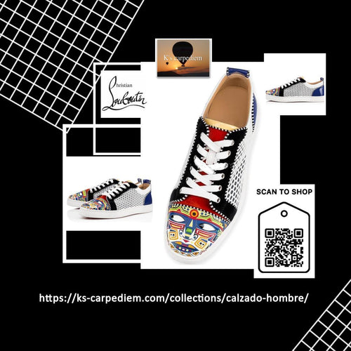Zapatillas grafitti Christian Louboutin de tela de retales para hombre. 39-45