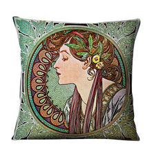 Cargar imagen en el visor de la galería, Canvas Home: El art nouveau de Alphonse Musa en los cojines de su sofá