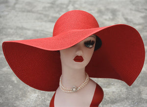 Sombrero de paja de ala ancha 18cm, para sol o para fiesta. 56-59cm