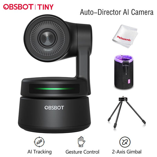 OBSBOT Tiny Webcam PTZ control Inteligencia artificial AI 1080p streaming. Plug & play. Lo nunca visto.